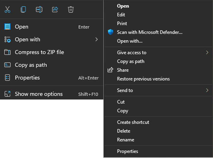 Revert the context menu in Windows 11